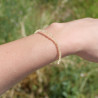 Bracelet fin pierres Citrine facettées fermoir argent