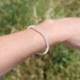 Bracelet fin pierres Prasiolite facettées fermoir argent