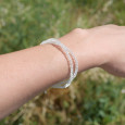 Bracelet 2 rangs pierres fines en Prasiolite facetté
