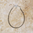 Bracelet fin pierres Pyrite facettées fermoir argent