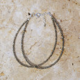 Bracelet 2 rangs pierres fines en Pyrite facettées
