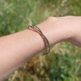 Bracelet 2 rangs pierres fines en Pyrite facettées