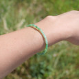 Bracelet fin pierres Chrysoprase facettées fermoir argent