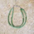 Bracelet 2 rangs pierres fines en Chrysoprase facettées