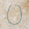 Bracelet fin pierres Apatite facettées fermoir argent