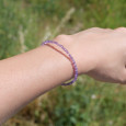 Bracelet fin pierres Améthyste facettées fermoir argent