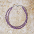 Bracelet 2 rangs pierres fines en Améthyste facettées