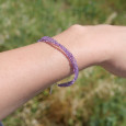 Bracelet 2 rangs pierres fines en Améthyste facettées