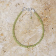 Bracelet fin pierres Péridot facettées fermoir argent