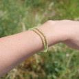 Bracelet 2 rangs pierres fines en Péridot facettées