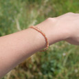 Bracelet fin pierres Pierre de soleil facettées fermoir argent
