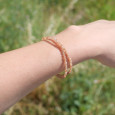 Bracelet 2 rangs pierres fines en Pierre de soleil facettées