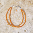 Bracelet 2 rangs pierres fines en Cornaline facettées