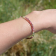 Bracelet fin pierres Tourmaline multicolore facettées fermoir argent