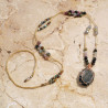 Collier ajustable grosse pierre Agate mousse