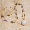 Collier ajustable grosse pierre facettée Pierre de lune