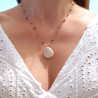 Collier ajustable grosse pierre facettée Pierre de lune