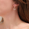 Boucles d'oreilles fines ajourées argent pierre Cornaline