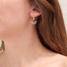Boucles d'oreilles fines ajourées argent pierre Labradorite