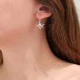 Boucles d'oreilles fines ajourées argent Pierre de lune