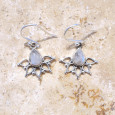 Boucles d'oreilles fines ajourées argent Pierre de lune