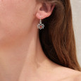 Petites boucles d'oreilles Lotus argent pierre Cornaline Petites boucles d'oreilles Lotus argent pierre Cornaline