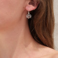 Petites boucles d'oreilles Lotus argent pierre Grenat Petites boucles d'oreilles Lotus argent pierre Grenat