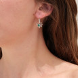 Petites boucles d'oreilles Lotus argent pierre Agate verte Petites boucles d'oreilles Lotus argent pierre Agate verte