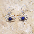Petites boucles d'oreilles Lotus argent pierre Lapis lazuli Petites boucles d'oreilles Lotus argent pierre Lapis lazuli