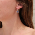Petites boucles d'oreilles Lotus argent pierre Lapis lazuli Petites boucles d'oreilles Lotus argent pierre Lapis lazuli