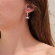 Petites boucles d'oreilles Lotus argent Perle de culture