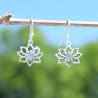 Petites boucles d'oreilles Lotus argent pierre Labradorite