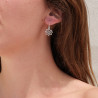Petites boucles d'oreilles Lotus argent pierre Labradorite
