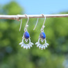 Petites boucles d'oreilles bohèmes argent et Lapis lazuli