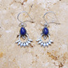 Petites boucles d'oreilles bohèmes argent et Lapis lazuli