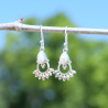 Petites boucles d'oreilles bohèmes argent et Perle de culture