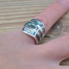 Bague aile blanche en argent et Abalone