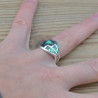 Bague femme graphique bombée en argent et Abalone