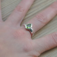 Bague argent et pierre fine Péridot en goutte facettée (vert) T49/51