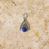 Petit pendentif triangulaire argent ajouré et Lapis lazuli