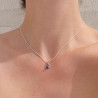 Petit pendentif triangulaire argent ajouré et Agate verte