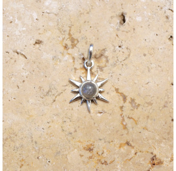 Petit pendentif Soleil en argent pierre Labradorite