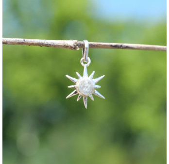 Petit pendentif Soleil en argent pierre Labradorite