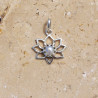 Petit pendentif Lotus argent Perle de culture ronde