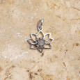 Petit pendentif Lotus argent pierre Labradorite