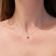 Petit pendentif Lotus argent pierre Labradorite