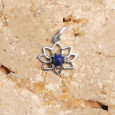 Petit pendentif Lotus argent pierre Lapis lazuli