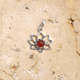 Petit pendentif Lotus argent pierre Cornaline