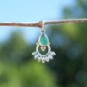 Petit pendentif bohème argent et Agate verte