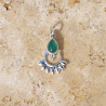 Petit pendentif bohème argent et Agate verte